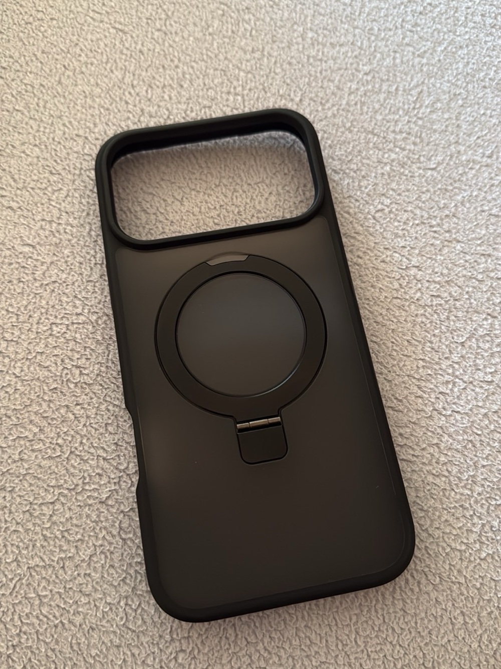 iPhone 17 Black Magnetic Ring Phone Case with Kickstand